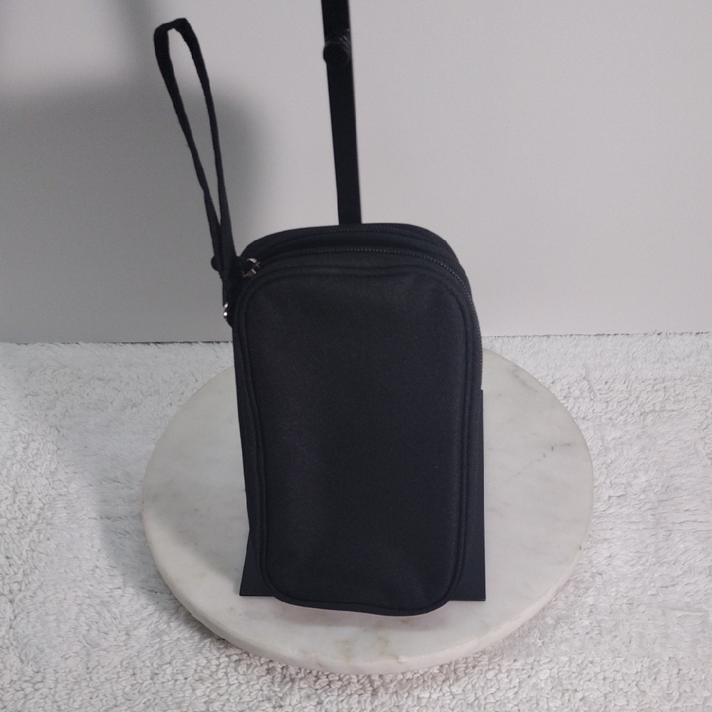 FYY Polyester Black Double Zipper Storage Pouch Bag
